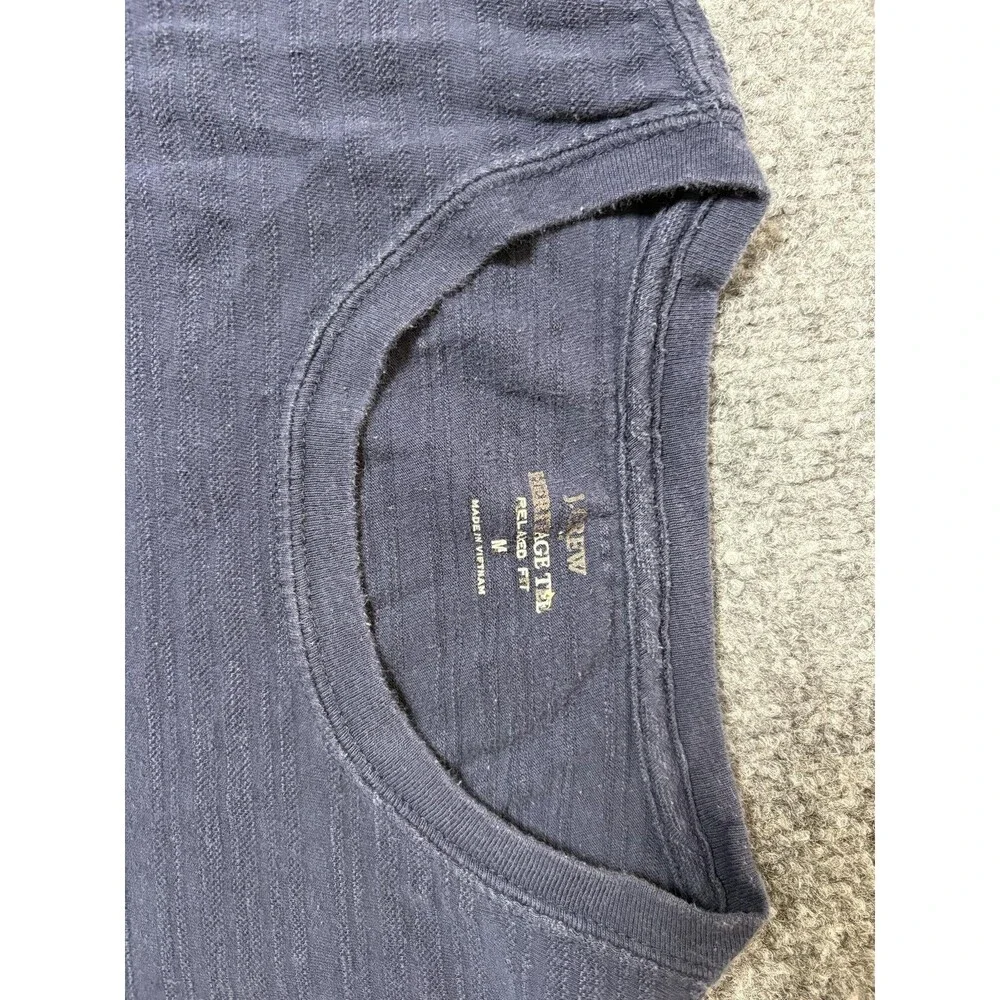 J.CREW Shirt Mens M Blue Short Sleeve Heritage Tee Relaxed Fit Tagless Cotton